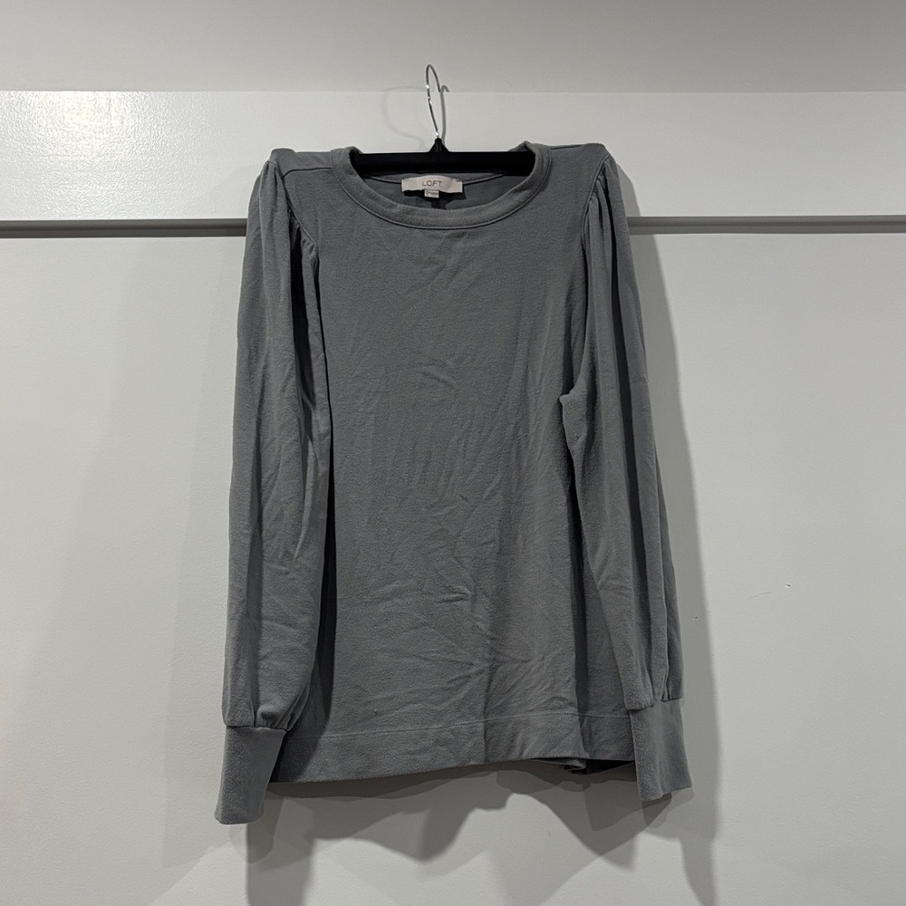 Ann Taylor Charcoal Long Sleeve Top